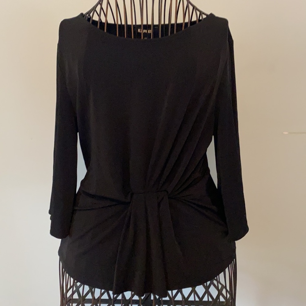 Express Black Center Rouched Top - Picture 2 of 2